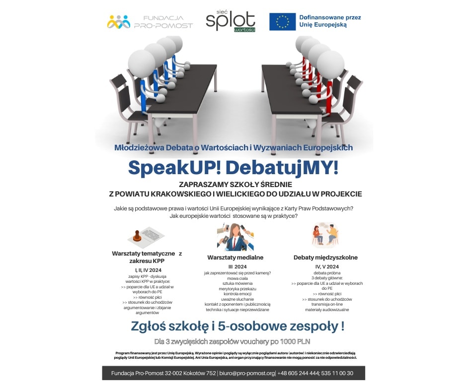 Ruszamy z nowym projektem “Speak UP! DEbatuj MY!